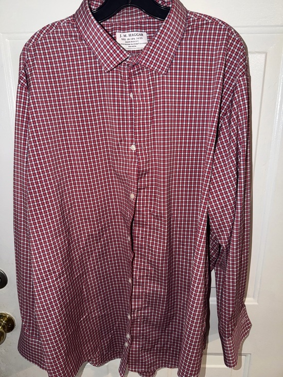 Haggar Other - Haggar Men's Red Checked Button-Down Shirt